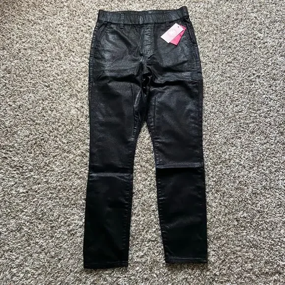 Juicy by Juicy Couture Beverly California Skinny Jean Women's 8 Black Faux Snake - Picture 1 of 9